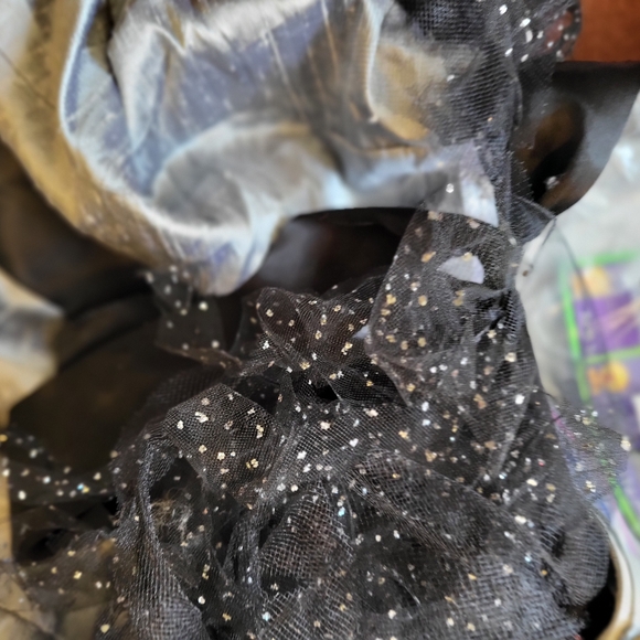 🎃GirlsZombie undead prom Black & Grey satin ragged strapless  Halloween Costume - Picture 7 of 12